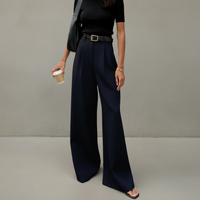 Marlene - Stylische Hose mit weitem Schnitt in Dunkelblau