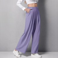 Montana - Bequeme Hose mit weitem Bein in Lila