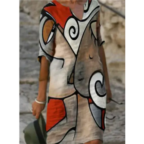 Frühlingszauber | Mini Kleid mit Blumendesign und V-Ausschnitt für Damen