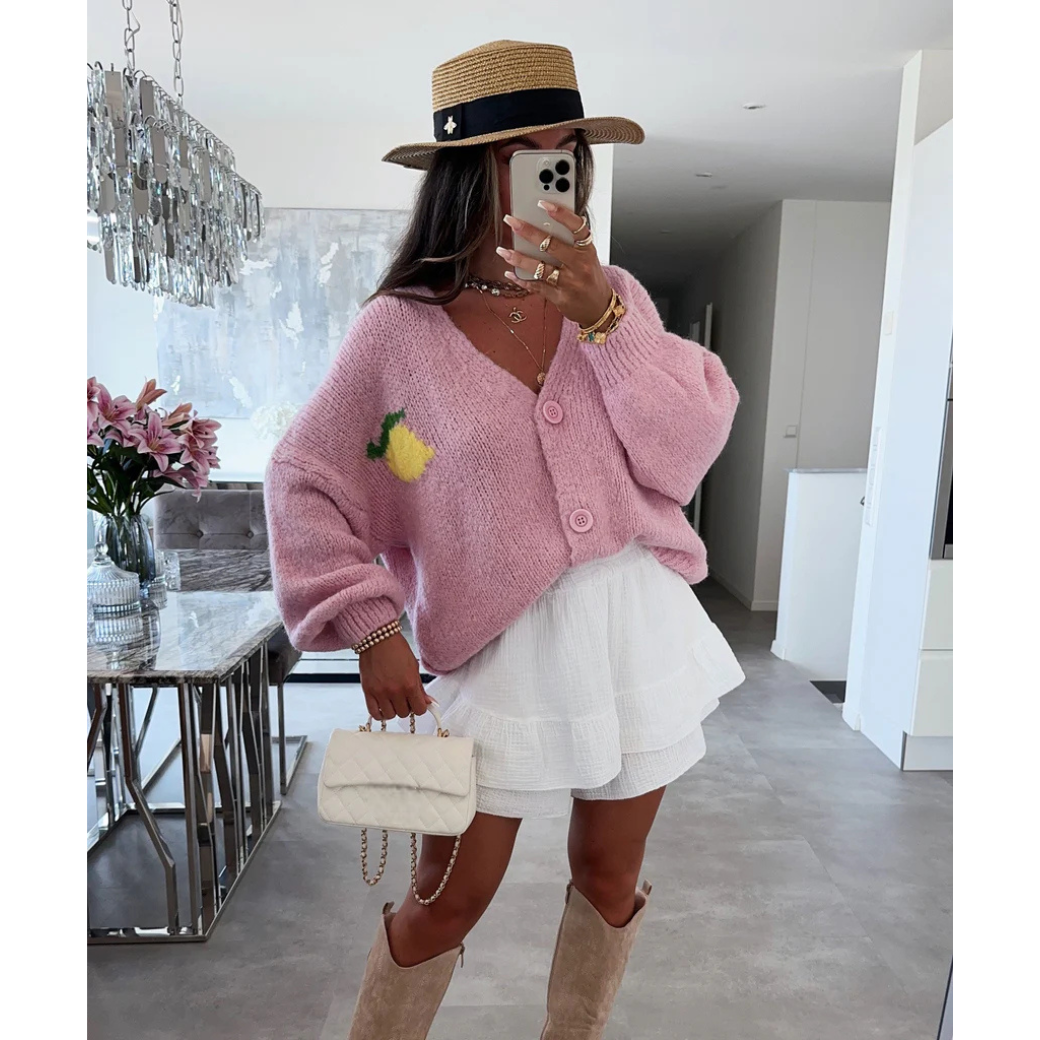 Fudus | Damen Cardigan in Rosa