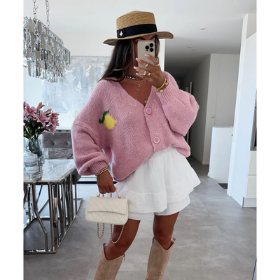 Fudus | Damen Cardigan in Rosa