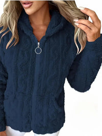 GAELLE | Langarm Kapuzenpullover Mit Reißverschluss in Marineblau