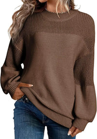 Neva - Damen-Strickpullover – Weicher Oversize-Pullover im Minimalistischen Stil in Braun