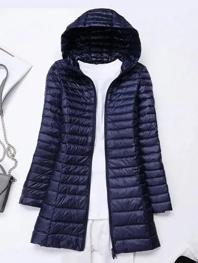 Damen Daunenjacke, faltbar und leicht mit Kapuze