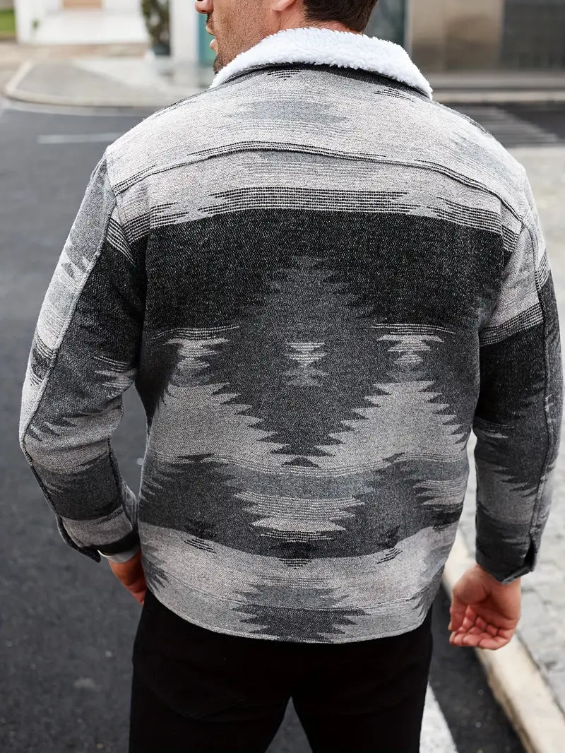 Geknöpfte Jacke mit Brusttaschen für Herren