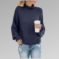 Natascha | Lockerer Winter Strickpullover in Blau