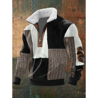 Tobias | ThermoSoft Fleecepullover mit Stehkragen in Schwarz/Grau
