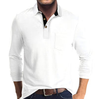 Marty - Komfortables Herren-Poloshirt mit langen Ärmeln in Weiß