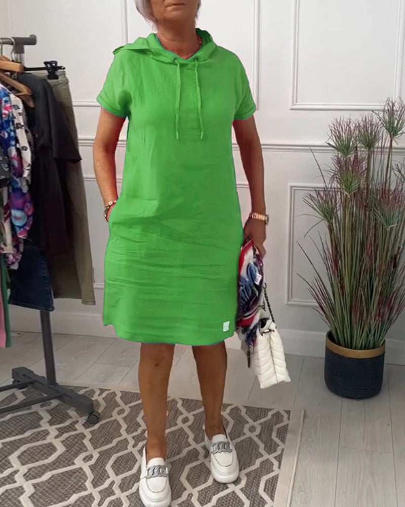Fudus | Freizeitkleid Mit Kurzen Ärmeln Und Kapuze