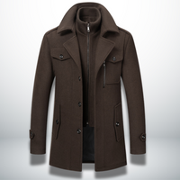 Felix | Herren Eleganter Smart-Casual Mantel in Braun