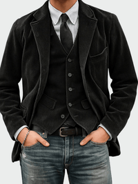 Steffen | 2-teiliges Set: Blazer und Weste in Schwarz