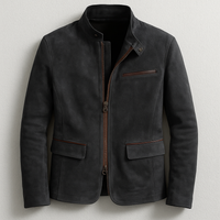 Plamen – Wildleder Jacke Mit Taschen in Schwarz