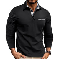 Jerome - Komfortables Langarm-Poloshirt in Schwarz