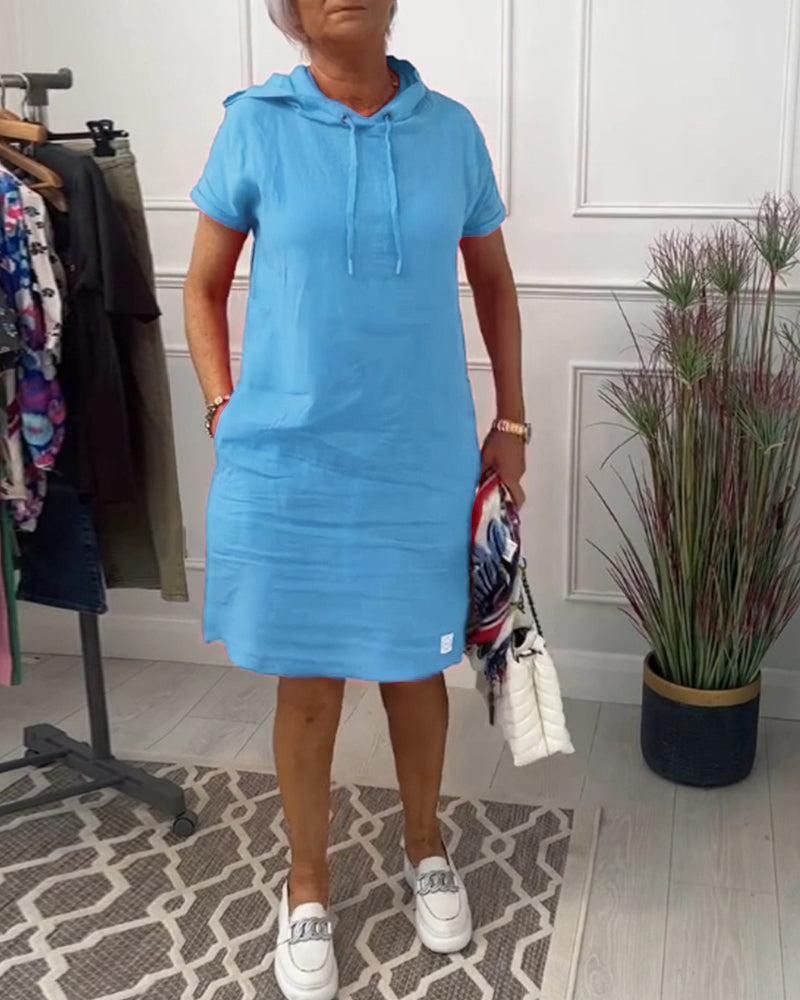 Fudus | Freizeitkleid Mit Kurzen Ärmeln Und Kapuze