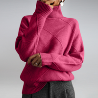 Camille - Eleganter Rollkragenpullover in Rosa