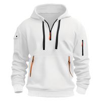 Burton - Moderner Hoodie mit halbem Reißverschluss in Weiß