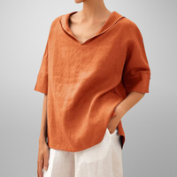 Alissa - Lässige, Locker Sitzende Bluse in Orange