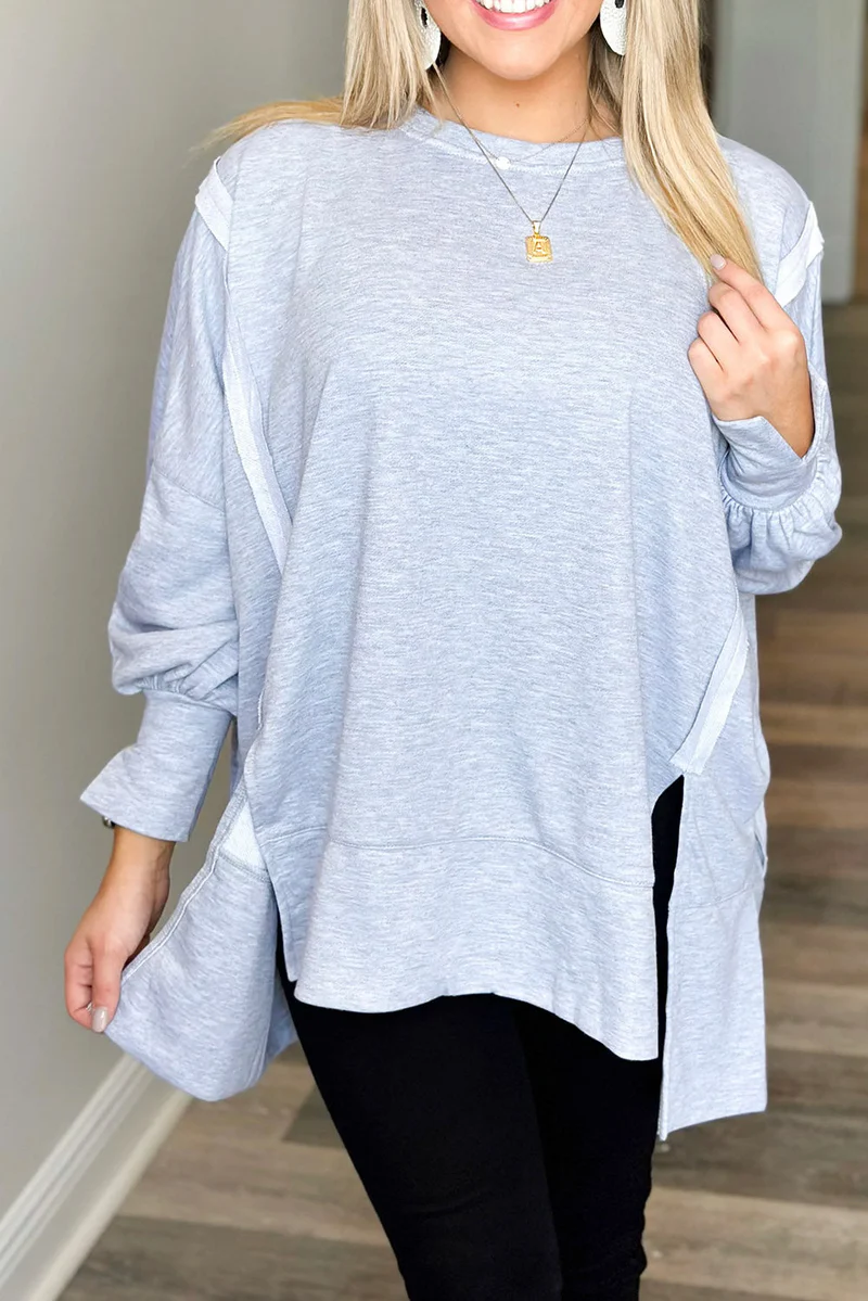 Womana | Damen Oversized Langarm-Top – Casual Tunika mit lockerer Passform