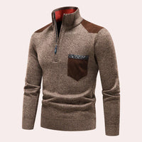 Vigo - Stylischer Pullover mit Reißverschluss für Männer in Braun