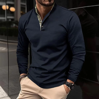 OLIVER – Langarm-Polo mit stylischem Kragen in Marineblau