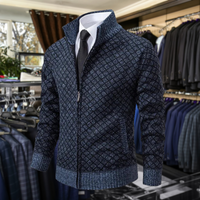 Maximilian | Premium-Strickjacke mit Reißverschluss in Blau