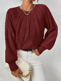 SAVINA – Strickweste mit floralem Muster in Bordeaux