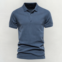 Stilvolles Herren-Poloshirt kurzarm mit Knopfleiste in Blau