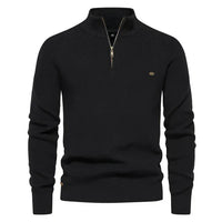Gianni - Stilvoller Zip-Up Pullover in Schwarz