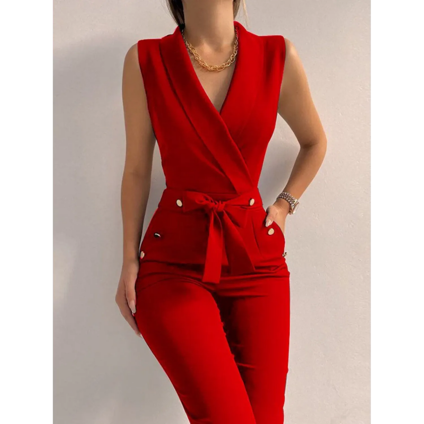 Sassie | Eleganter Langer Jumpsuit