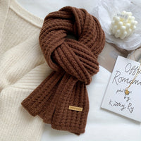 Matteo Herren Strickschal mit geometrischem Muster in Kaffee
