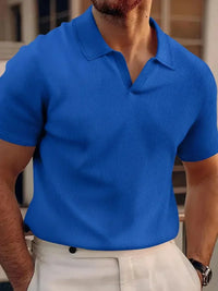 Casual Herrenpolo ohne Knopf in Blau