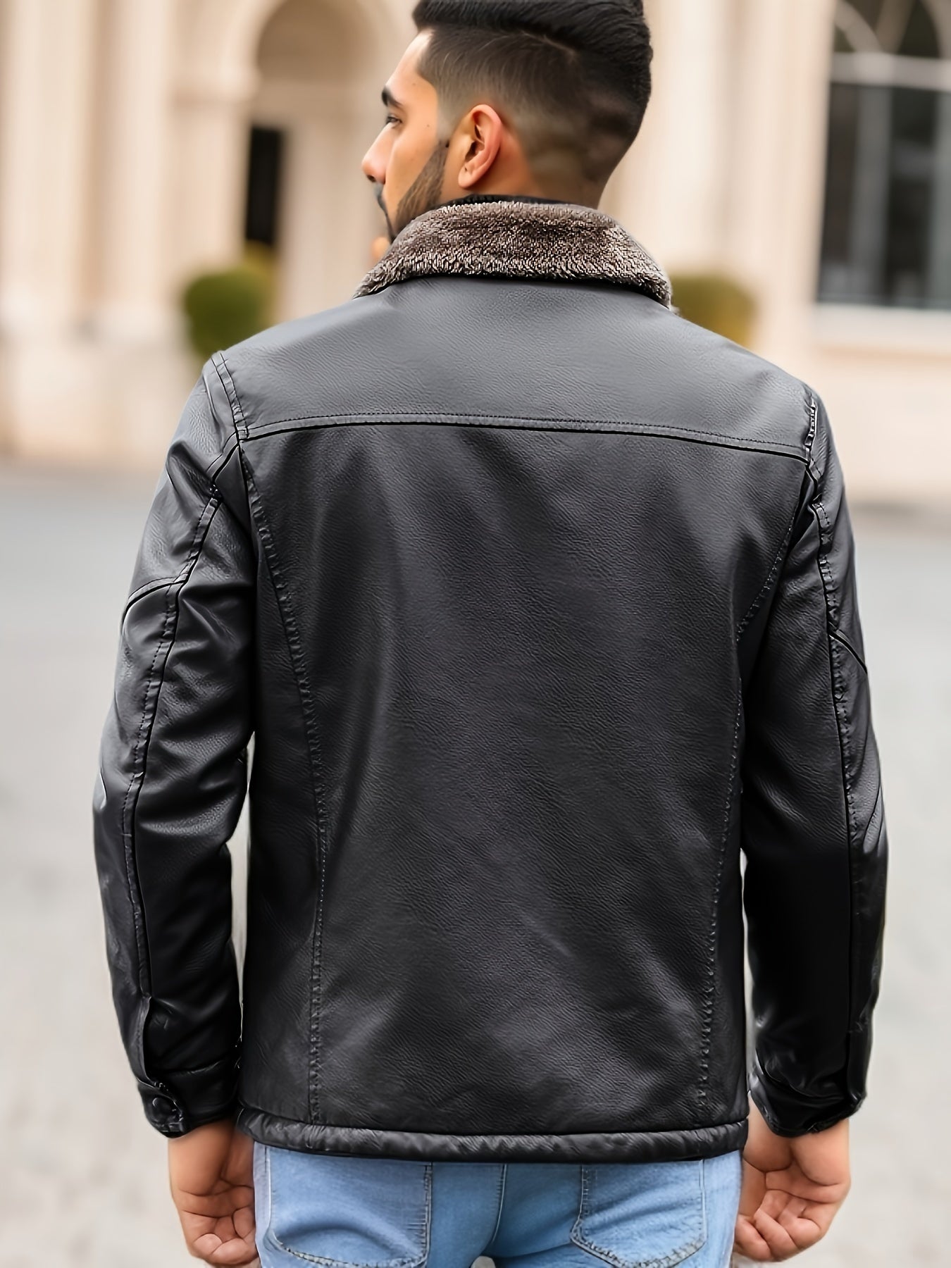 Casual gesteppte Winterjacke mit Plüschkapuzen-Design für Herren | Ideal für den Winter
