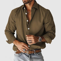 Adrian | Herren Hemd Klassisch Elegant Business Casual Zeitlos Stil in Braun