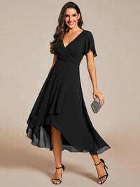 Bella | Damen Trendy Midikleid Modern Casual Elegant Aktuell in Schwarz
