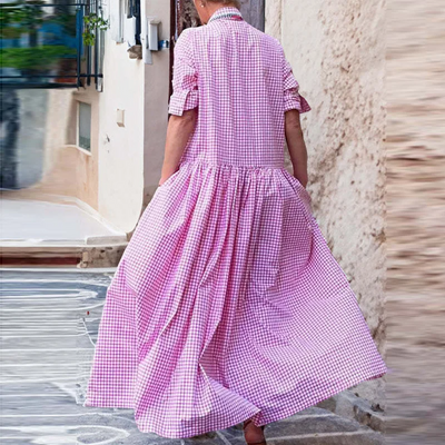 Racholle | Lange Casual Swing Damenkleid mit Langen Ärmeln