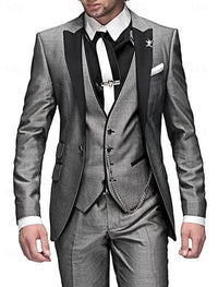 Maximilian | Herren 3-Teiliger Anzug Markantes Revers Souverän Elegant in Grau