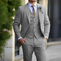 Charles | Herren Anzug Dreiteilig Weste Business Hochzeit Elegant in Grau