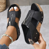 Moa | Damen Orthopädische Sandalen Komfort Sommer Leicht Aktiv in Schwarz