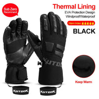 Herren Thermo-Fäustlinge für Wintersportler in Schwarze 5 Finger