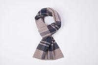 Wollschal | Winddicht und warm für kalte Wintertage in Beige/Grau gestreift
