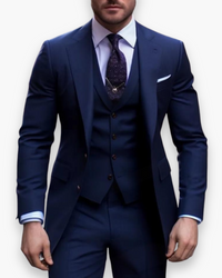 Felix | Herren Dreiteiliger Anzug Weste Business Elegant Hochzeit Festlich in Königsblau