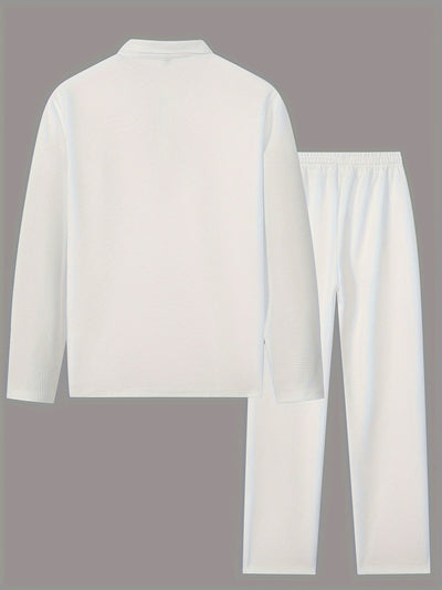 Lässiger Lockerer Baumwolle Trainingsanzug mit Reissverschluss, Taschen und Kordelzughose für Herren | Perfekt für Outdoor-Aktivitäten