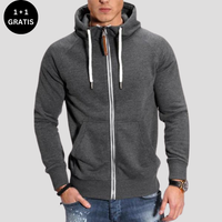 CLAUDE™ - Lässige Sportjacke mit Kapuze und Ärmeln in Dunkelgrau