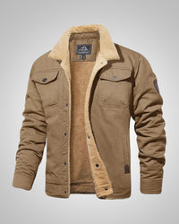Kevin | Herren Gefütterte Knöpfen Jacke in Khaki