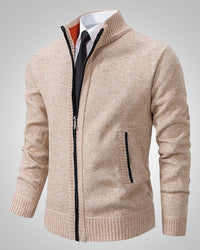 Torsten | Herren Klassischer Reissverschluss-Pullover in Beige