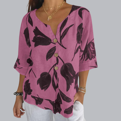 Athalie™ | Blumen-Knopfbluse