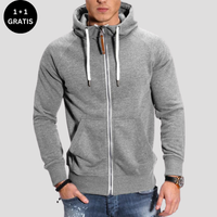 CLAUDE™ - Lässige Sportjacke mit Kapuze und Ärmeln in Hellgrau