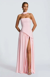 Elfriede | Brautmutterkleid ärmelloses A-Linien Maxi-Abendkleid mit Beinschlitz in 6