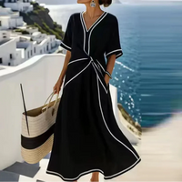 Moria | Damen Kleid Schmeichelnd Festlich Taille Elegant Chic in Schwarz