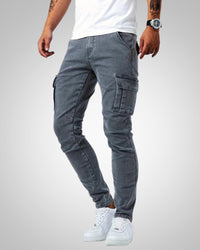 David | Herren Lässige Slim Fit Hose in Grau